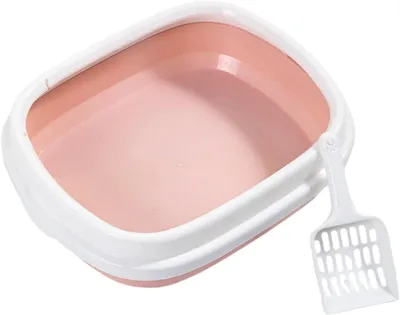 Produktbild von Halbgeschlossene Katzentoilette mit herausnehmbarer Schale für ovale Streu in verschiedenen Größen, inklusive Schaufel