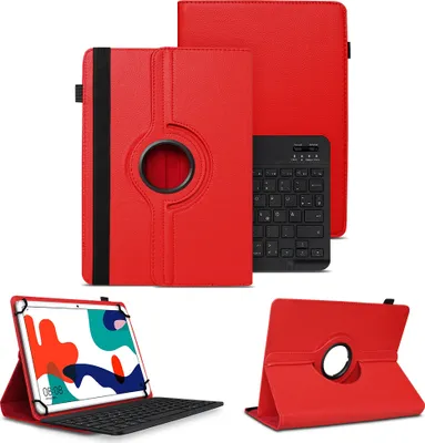 Produktbild von Schutzhülle für Lenovo Tab M10a Bluetooth Hülle Tablet Tasche QWERTZ TastaturFarben:Rot