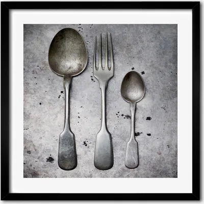 Produktbild von Bild - 50 cm x 50 cm - MDF - Rahmen, Wandkunst - Besteck
