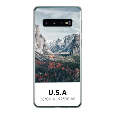 Produktbild von MuchoWow® Handyhülle Schutzhülle Hülle für Samsung Galaxy S10 Yosemite - Amerika - Wyoming - Wald - Berge Silikon Softcase Handy Hülle - Handytasche