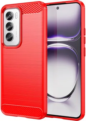 Produktbild von Mobigear Brushed Slim  OPPO Reno 12 Pro Hülle Flexibles TPU Backcover - Rot