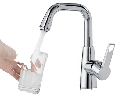 Immagine prodotto di Rubinetto per lavabo, con bocchetta girevole a 360°, aeratore a risparmio idrico, cromato