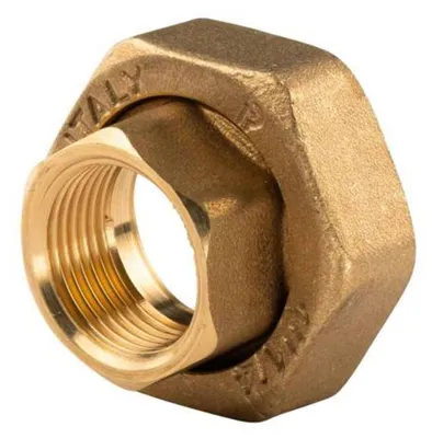 Produktbild von Messing Gewinde-Fitting Schaft flachdichtend mit Kappe für Rundelemente + Dichtung 3/4'IG (DN 20) - 1 1/4'IG (DN 32) - schwere Ausführung
