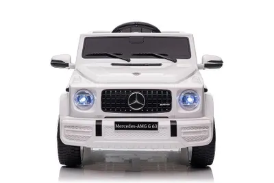 Produktbild von ES-Toys Kinder Elektroauto Mercedes G63 AMG Batterieanzeige Softstart 2,4 GHz weiß