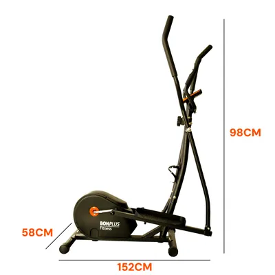 Produktbild von Bonplus BP | Crosstrainer | Elliptisches Fahrrad | 8 Widerstandsstufen | Heimtraining | Höchstgewicht 100kg | LED-Bedienfeld | Fitness