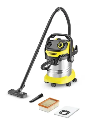 Obrázek produktu pro Kärcher WD 5, 1100 W, Bubnový vysavač, Suché a mokré, 25 l, Černá, Žlutá