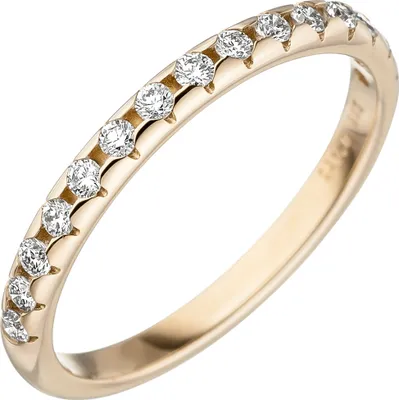 Produktbild von Ring mit 15 Diamanten Brillanten 2,4mm schmal 585 Gold Gelbgold Gelbgold Innenumfang 54mm  Ø17.2mm