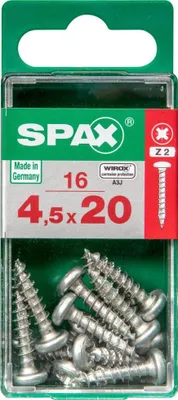Produktbild von SPAX 4231010450201, Schraube, Stahl, Zink, Holz, Flachkopfschraube, Pozidriv, Silber