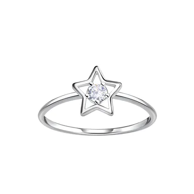Produktbild von Ring Stern mit Zirkonia: Damenring Silber 925 52 (16.5 mm Ø)
