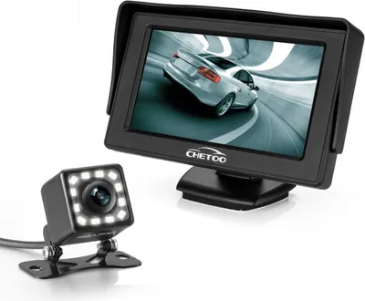 Produktbild von Rückfahrkamera Auto Rückansicht 12 LED 170° Winkel wasserdicht Rückfahrsystem + 4.3" LCD Monitor Nachtsicht