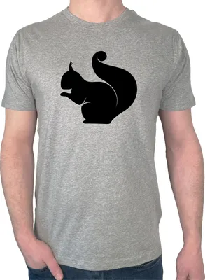 Produktbild von Huuraa Herren T-Shirt Eichhörnchen Silhouette M Sport Grey Bio Baumwolle Fairtrade Herrenshirt Geschenkidee