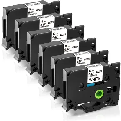 Produktbild von Kompatible Etikettenbänder für verschiedene Etikettendrucker, 12 mm