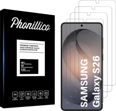 Produktbild von Hartglas für Samsung Galaxy S26 [4 Stück] Displayschutzfolie Screen Protector Film Anti-Kratzer Glas Resistant Phonillico®
