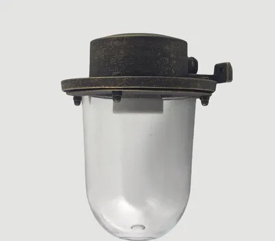 Produktbild von Außenleuchte Wand Glas Messing massiv E27 IP64 18 cm hoch in verwittert Maritim Außenwandlampe