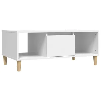 Image de vidaXL Table basse blanche 90x50x36,5 cm Bois composite