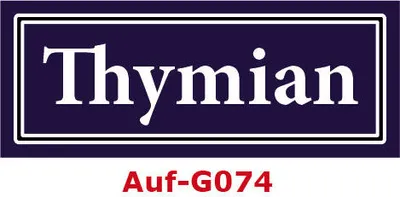 Produktbild von 2 Stück Gewürzaufkleber Thymian 40x16mm Gewürzetiketten Sticker Lebensmittel (Auf-G074)