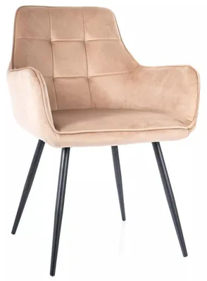 Image de Chaise en velours "Lemon Velvet" - Beige - l 57 x H 85 cm