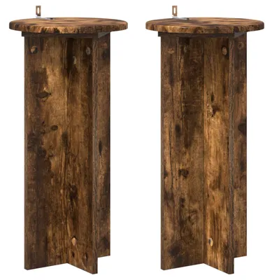 Obrázek produktu pro vidaXL Stojan na květiny, 2 ks, kouřový dub, 29,5 x 29,5 x 60 cm