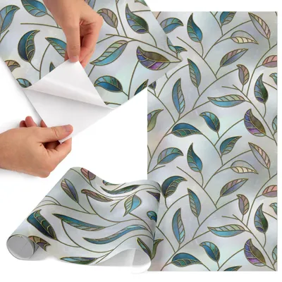 Produktbild von Möbelfolie 50x100 cm - Klebefolie Möbel - Selbstklebende Folie - Folie für Möbel - Möbelfolie Küche - Klebefolie Küche - Möbelfolie Schrank - Wasserdicht - Abwaschbar - Selbstklebend - Luftblasenfrei - Rückstandslos entfernbar - Buntglasblätter