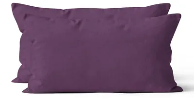 Produktbild von 2 er Set Mikrofaser UNI Kissenhüllen Kissenbezüge Kopfkissenbezug 40x80 cm, Lila Violett