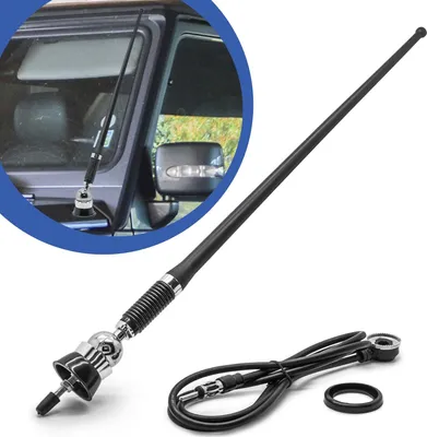 Produktbild von Universal RMA 305 DIN Auto Stab Gummi Chrom Flex Dach Antenne Radio AM FM