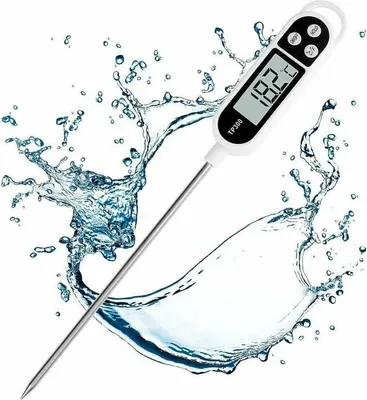 Produktbild von Küchenthermometer, Digitalthermometer mit langer Sonde, Sofortablesendes Kochthermometer, Fleischthermometer für Lebensmittel, Fleisch, Öl, Milch, Wein, Grillgut und heißes Wasser