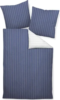Produktbild von Janine Design Mako-Soft-Seersucker Bettwäsche-Garnitur TANGO 20020 Farbe denimblau Größe 200x200+2x80x80 cm