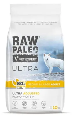Produktbild von RAW PALEO Ultra Medium&Large Adult Truthahn – Trockenfutter für Hunde – 10 kg