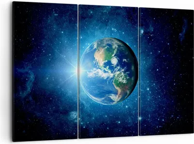 Produktbild von Bild auf Leinwand - Leinwandbild - Erde Universum Sterne Galaxie - 105x70cm - Wand Bild - Wanddeko - Leinwanddruck - Bilder - Kunstdruck - Wanddekoration - Leinwand bilder - Wandkunst - CE105x70-2943