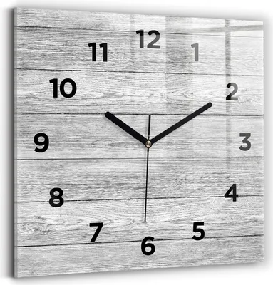 Produktbild von Wallfluent Wanduhr – Stilles Quarzuhrwerk - Uhr Dekoration Wohnzimmer Schlafzimmer Küche - Zifferblatt - schwarze Zeiger - 30x30 cm - Holztafeln