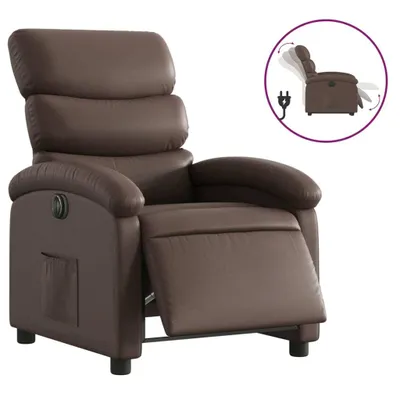 Image de Fauteuil inclinable électrique Marron Similicuir