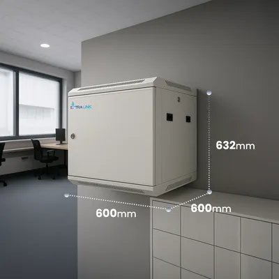 Produktbild von Extralink - szafka wisząca 19" 12U 600x600 ASP Szara