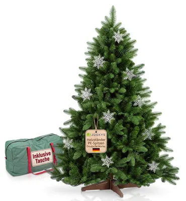 Produktbild von JUSKYS® Weihnachtsbaum Norvi 150 cm grün stabiler Holzständer naturgetreu