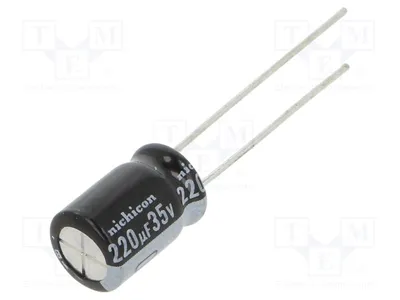 Produktbild von 10x Kondensator: elektrolytisch THT Ø8x11,5mm 35VDC 220uF  20% UVY1V221MPD1TD Elek
