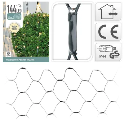 Produktbild von Buxus LED Kugelleuchte 144 warmweiße Lichter 120cm außen Weihnachten