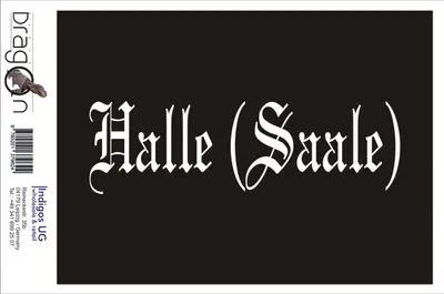 Produktbild von Aufkleber / Autoaufkleber - JDM / Die cut / Auto / OEM - Stadt Hallesaale - 200x60mm schwarz - Heckscheibe / Heckscheibenaufkleber