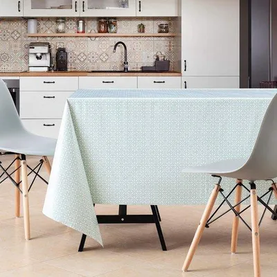 Produktbild von Wasserabweisendes Tafeltuch Türkis Eichelgrün 200x140cm PVC