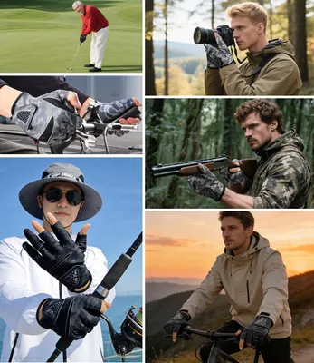 Imagen del producto de Guantes para bicicleta sin dedos, antideslizantes, talla L, para uso en verano y para la pesca