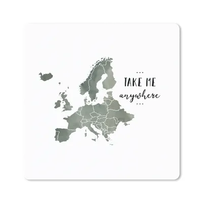 Produktbild von MuchoWow® Mauspad Mousepad Karte - Europa - Aquarell - Zitat 30x30 cm - Mousepads - Maus Mat - Pad - Mausunterlage - Gaming