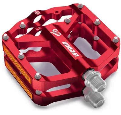 Obrázok produktu pre CNC hliníkové pedále pre bicykel, 3 ložiská, protišmykové, 9/16", červené