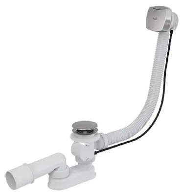 Produktbild von Alcadrain Badewanne Ab- und Überlaufgarnitur Automat komplett, verchromt 80 cm