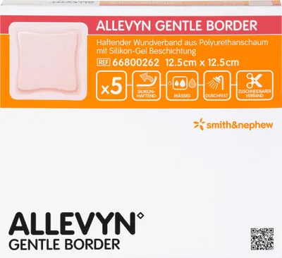 Produktbild von Allevyn Gentle Border 12,5x12,5 cm Schaumverb. 5 St