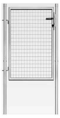 Produktbild von Gartentor Zauntor Gartenpforte Hoftor Gartenzaun Metalltor Einzeltor Hoftür Verzinkter Stahl 105x150 cm Silbern
