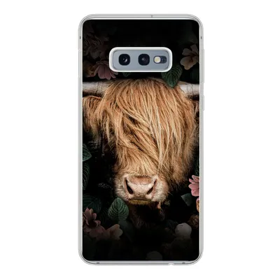 Produktbild von MuchoWow® Handyhülle Schutzhülle Hülle für Samsung Galaxy S10e Schottischer Highlander - Kuh - Blätter Silikon Softcase Handy Hülle - Handy
