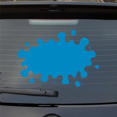 Produktbild von Heckscheibenaufkleber Farbkleks Splash Auto-Aufkleber 55x38 cm Hellblau Auto Aufkleber Sticker