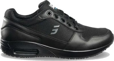 A black Safety Jogger shoe shown from the side against a white background.