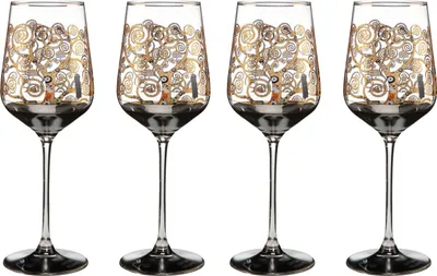 Produktbild von 4er Set Gustav Klimt Weingläser Der Lebensbaum H. 25cm 450ml Goebel