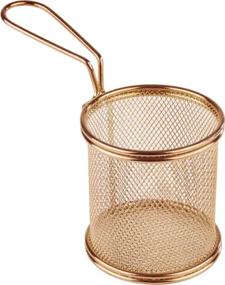 Produktbild von APS 40601 Servier-Frittierkorb SNACKHOLDER, Edelstahl, Ø 9 cm, Höhe 8,5 cm, Kupfer-Look