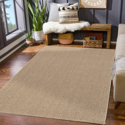 Produktbild von TT Home In- und Outdoor Loop Teppich Modern Robust Wetterfest Für Terrasse Wohnzimmer Küche Einfarbig Naturtöne Weiche Struktur Größe 200x280 cm