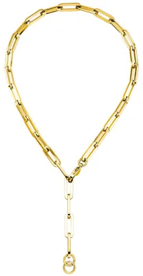 Produktbild von 7mm Y-Kette Collier Anker weit vierkant Kette aus Edelstahl gold-farben 55cm
